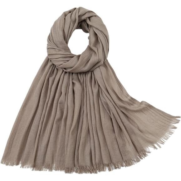 Accessories - Linen Scarf for Women Lightweight Brown